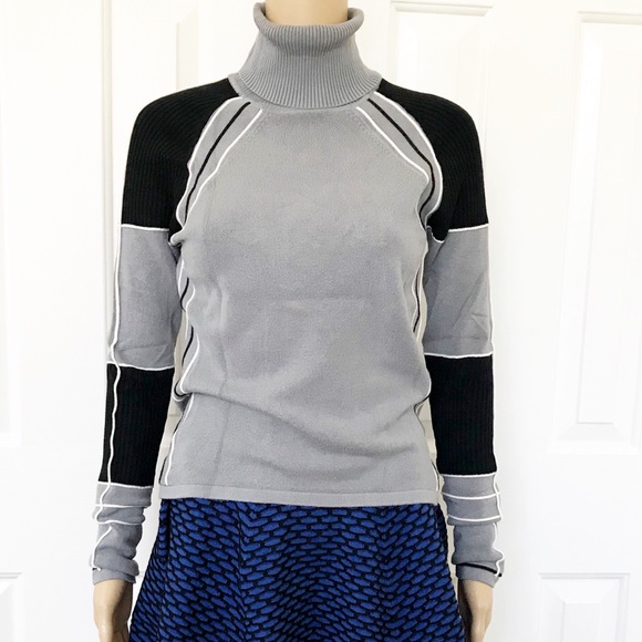 yuka Sweaters - Yuka Color Block Long Sleeve Turtleneck S